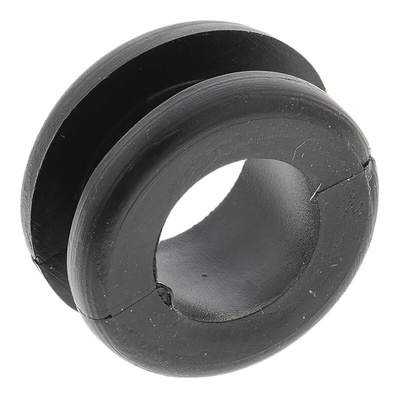 HellermannTyton Black PVC 12mm Cable Grommet for Maximum of 10mm Cable Dia.