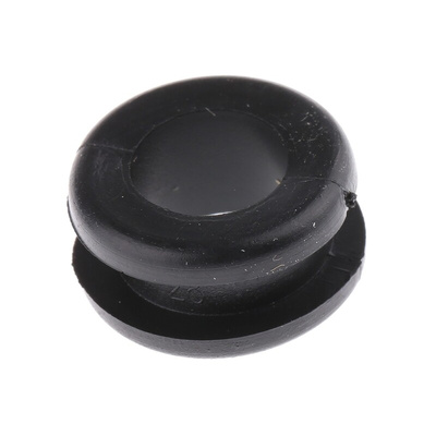 HellermannTyton Black PVC 13.5mm Cable Grommet for Maximum of 10mm Cable Dia.
