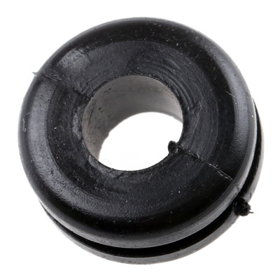 HellermannTyton Black PVC 10mm Cable Grommet for Maximum of 6mm Cable Dia.