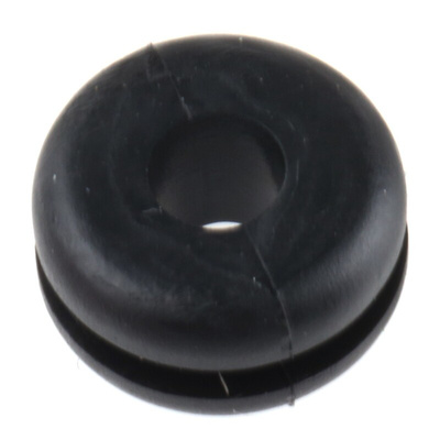 HellermannTyton Black PVC 9mm Cable Grommet for Maximum of 4mm Cable Dia.