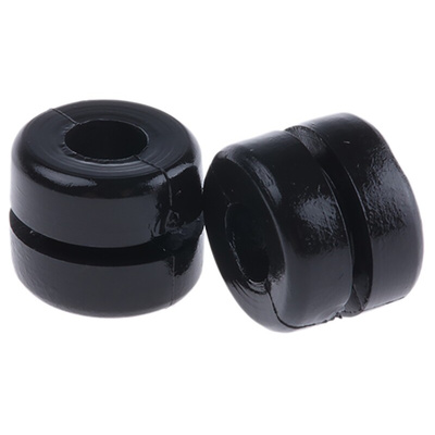 HellermannTyton Black PVC 6mm Cable Grommet for Maximum of 4mm Cable Dia.