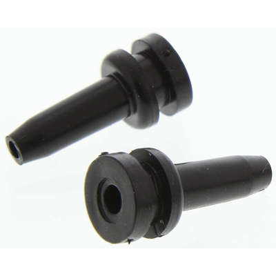 HellermannTyton Black PVC 9.5mm Cable Grommet for Maximum of 3mm Cable Dia.