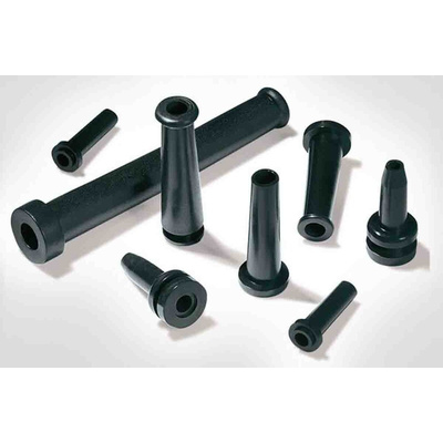 HellermannTyton Black PVC 8.8mm Cable Grommet for Maximum of 6.5mm Cable Dia.