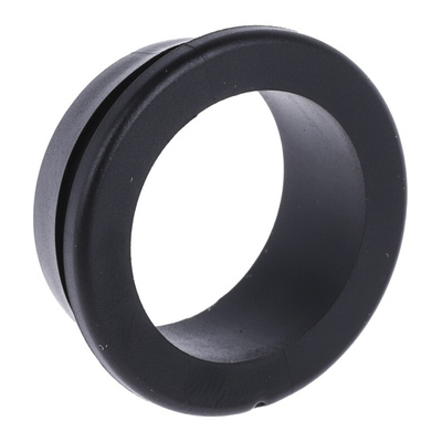 RS PRO Black PVC 22mm Cable Grommet for Maximum of 18mm Cable Dia.