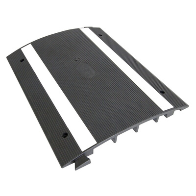 RS PRO 500mm Black/White Cable Cover in Rubber, 2 x 20mm Inside dia.