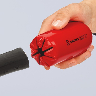 Knipex 135mm Black on Red Cable Cover in Plastic, 50mm Inside dia.