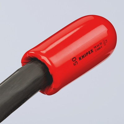 Knipex 135mm Black on Red Cable Cover in Plastic, 50mm Inside dia.