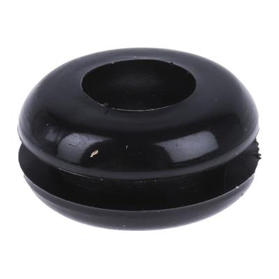 RS PRO Black PVC 10mm Cable Grommet for Maximum of 6.4mm Cable Dia.
