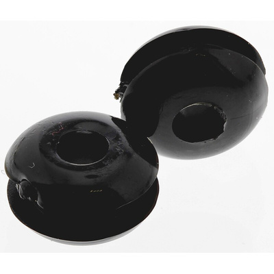 RS PRO Black PVC 6mm Cable Grommet for Maximum of 3mm Cable Dia.