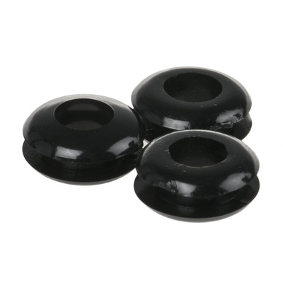 RS PRO Black PVC 7.2mm Cable Grommet for Maximum of 5mm Cable Dia.