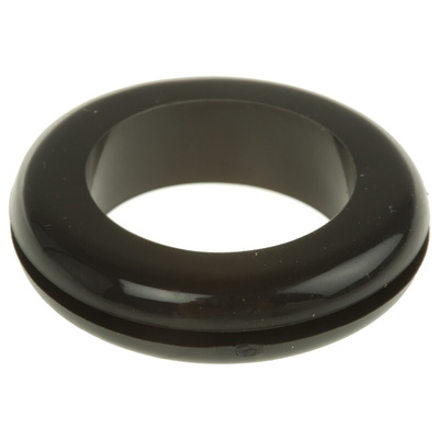 RS PRO Black PVC 25.1mm Cable Grommet for Maximum of 18.9mm Cable Dia.
