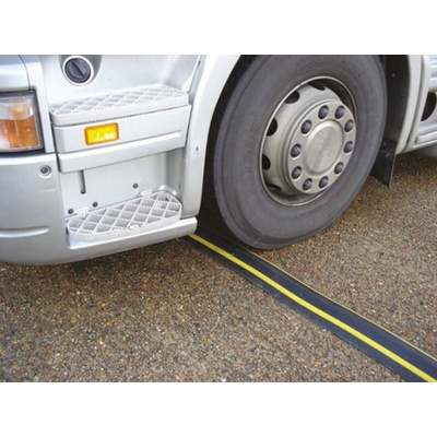 Vulcascot 1.5m Black/Yellow Cable Cover in Rubber, 56 x 27mm Inside dia.