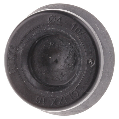 WISKA Black Polypropylene, Thermoplastic 16mm Cable Grommet for 4 → 10mm Cable Dia.
