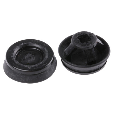 WISKA Black Polypropylene, Thermoplastic 20mm Cable Grommet for 6 → 13mm Cable Dia.