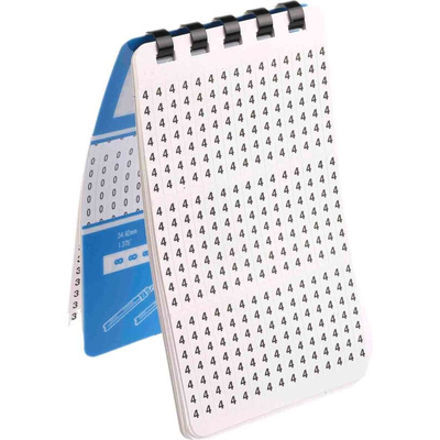 RS PRO Adhesive Cable Markers, Black on White, Pre-printed "0 → 9"