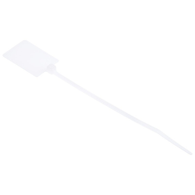RS PRO Cable Tie Cable Markers, Natural, Pre-printed "Blank", for Cables