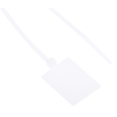 RS PRO Cable Tie Cable Markers, Natural, Pre-printed "Blank", for Cables
