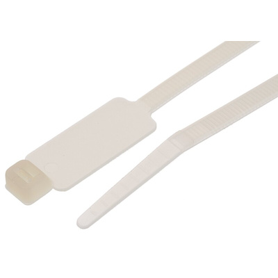 RS PRO Cable Tie Cable Markers, Natural