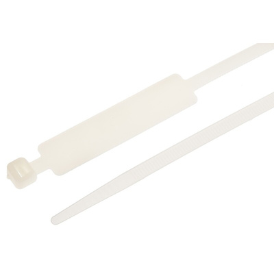 RS PRO Cable Tie Cable Markers, Natural