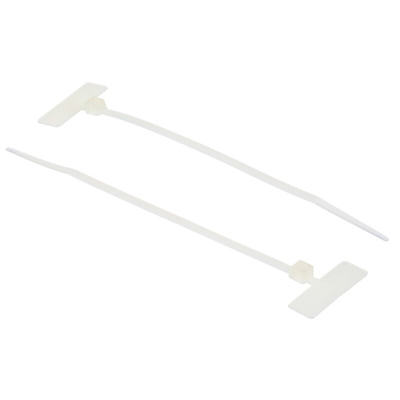 RS PRO Cable Tie Cable Markers, Natural, Pre-printed "Blank", for Cables