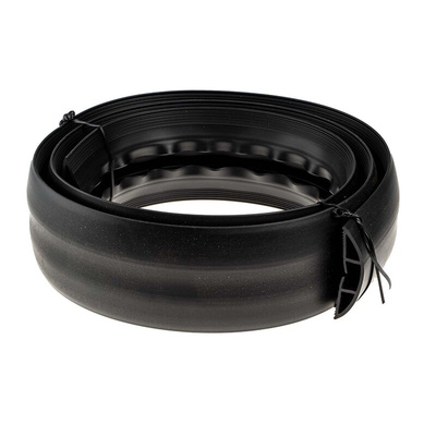 RS PRO 1.83m Black Cable Cover in PVC, 22mm Inside dia.