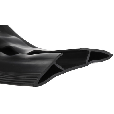 RS PRO 1.83m Black Cable Cover in PVC, 29.4mm Inside dia.