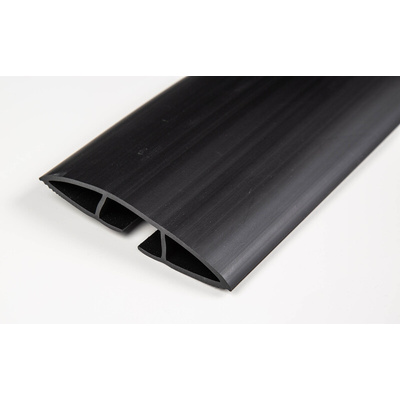 RS PRO 1m Black Cable Cover in PVC, 29.4mm Inside dia.