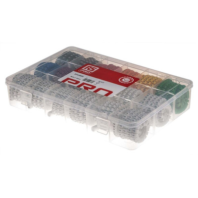 RS PRO Slide On Cable Marker Kit, Black, Blue, Brown, Green, Grey, Orange, Red, Violet, White, Yellow, Pre-printed "-,