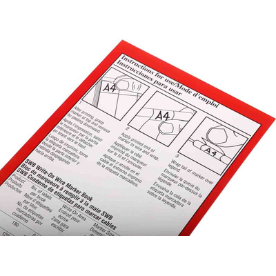 3M SWB -03 Adhesive Cable Marker Book, White, 8 → 15mm Cable