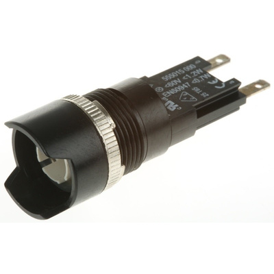 Filament Indicator Lamp Panel Mount, 16.2mm Mounting Hole Size Incandescent, LED, Solder Termination, 250 V, 48 V, IP67
