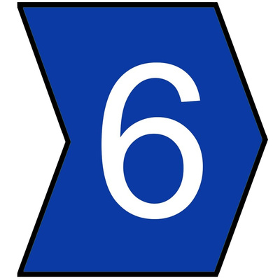 HellermannTyton Helagrip Slide On Cable Markers, White on Blue, Pre-printed "6", 1 → 3mm Cable