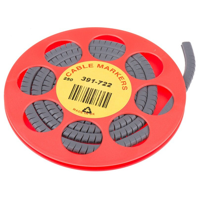 HellermannTyton Helagrip Slide On Cable Markers, Black on Grey, Pre-printed "8", 4 → 9mm Cable