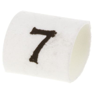 TE Connectivity Heat Shrink Cable Markers, White, Pre-printed "7", 1 → 3mm Cable