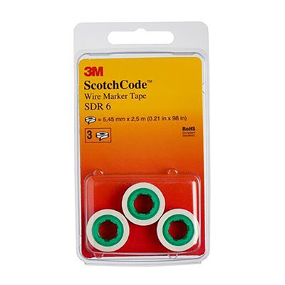 3M Adhesive Cable Markers, Pre-printed "6"