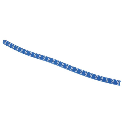 HellermannTyton Helagrip Slide On Cable Markers, White on Blue, Pre-printed "6", 1 → 3mm Cable