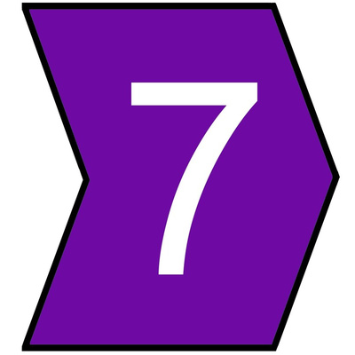HellermannTyton Helagrip Slide On Cable Markers, White on Violet, Pre-printed "7", 1 → 3mm Cable