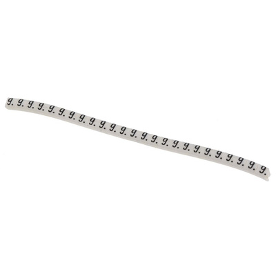 HellermannTyton Helagrip Slide On Cable Markers, Black on White, Pre-printed "9", 1 → 3mm Cable