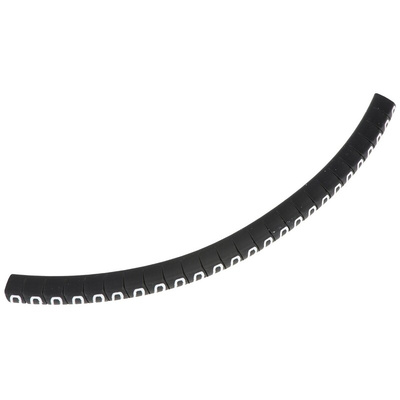 HellermannTyton Helagrip Slide On Cable Markers, White on Black, Pre-printed "0", 2 → 5mm Cable, for Cables &