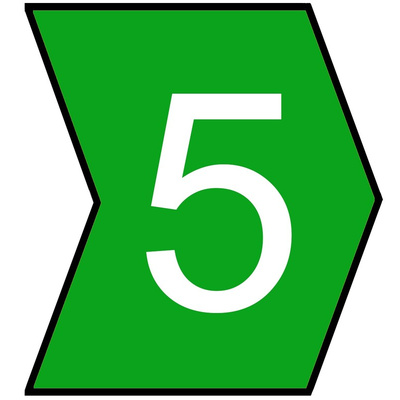 HellermannTyton Helagrip Slide On Cable Markers, White on Green, Pre-printed "5", 2 → 5mm Cable