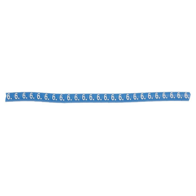 HellermannTyton Helagrip Slide On Cable Markers, White on Blue, Pre-printed "6", 2 → 5mm Cable