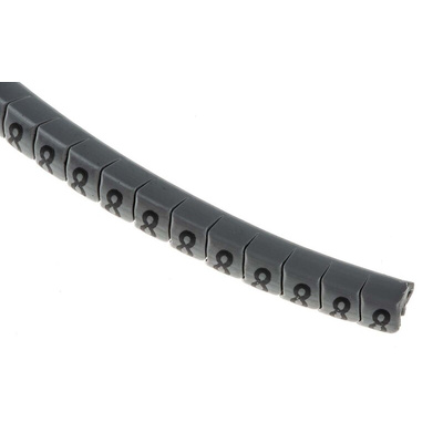 HellermannTyton Helagrip Slide On Cable Markers, Black on Grey, Pre-printed "8", 2 → 5mm Cable