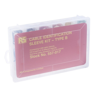 HellermannTyton Helagrip Slide On Cable Marker Kit, Black, Blue, Brown, Green, Grey, Orange, Red, Violet, White,