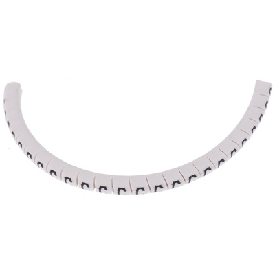 HellermannTyton Helagrip Slide On Cable Marker, Black on White, Pre-printed "C", 1 → 3mm Cable