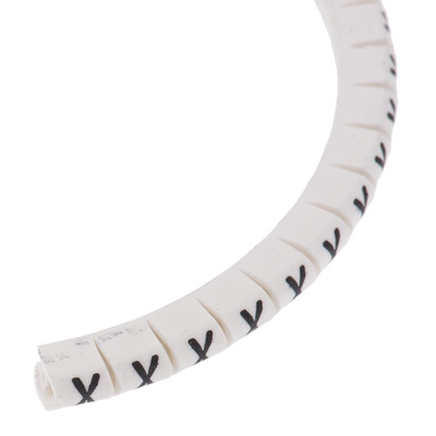 HellermannTyton Helagrip Slide On Cable Marker, Black on White, Pre-printed "X", 1 → 3mm Cable