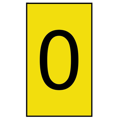 HellermannTyton Ovalgrip Slide On Cable Markers, Black on Yellow, Pre-printed "0", 2.5 → 6mm Cable