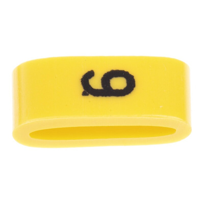HellermannTyton Ovalgrip Slide On Cable Markers, Black on Yellow, Pre-printed "9", 2.5 → 6mm Cable