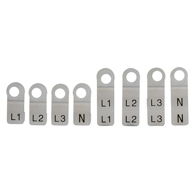 RS PRO Clip On Cable Markers, Pre-printed "L1, L2, L3, N", for Three Phase Electricity Meters