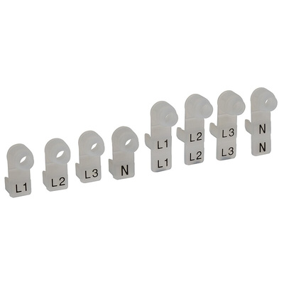 RS PRO Clip On Cable Markers, Pre-printed "L1, L2, L3, N", for Three Phase Electricity Meters