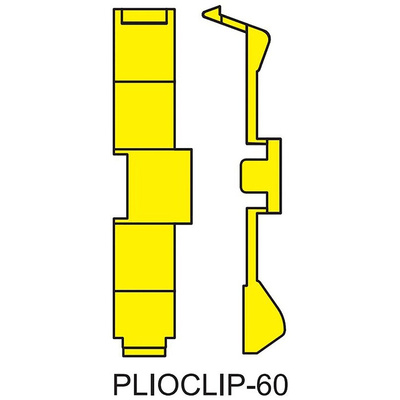 JLP PLIO®-CLIP Clip On Cable Markers, Yellow, Pre-printed "A → M, Earth, Live, Plain", 3.6 → 6mm Cable
