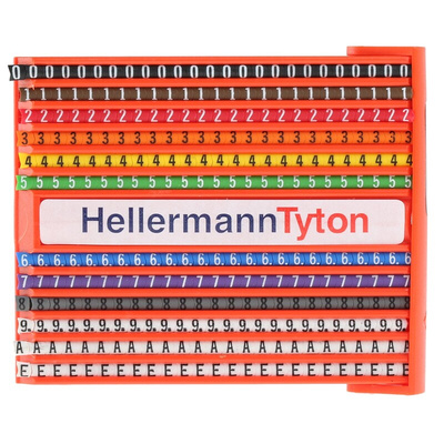 HellermannTyton Helagrip Slide On Cable Marker Kit, Black, Blue, Brown, Green, Grey, Orange, Red, Violet, White,